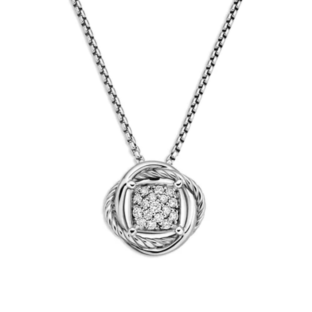 David Yurman Infinity Pendant Necklace with Diamonds